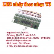 Mạch LED nháy theo nhạc V3 2 kênh 32LED